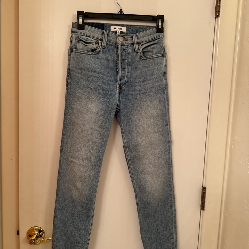 RE/DONE High Rise Straight Jeans – Size 24 – light blue wash
